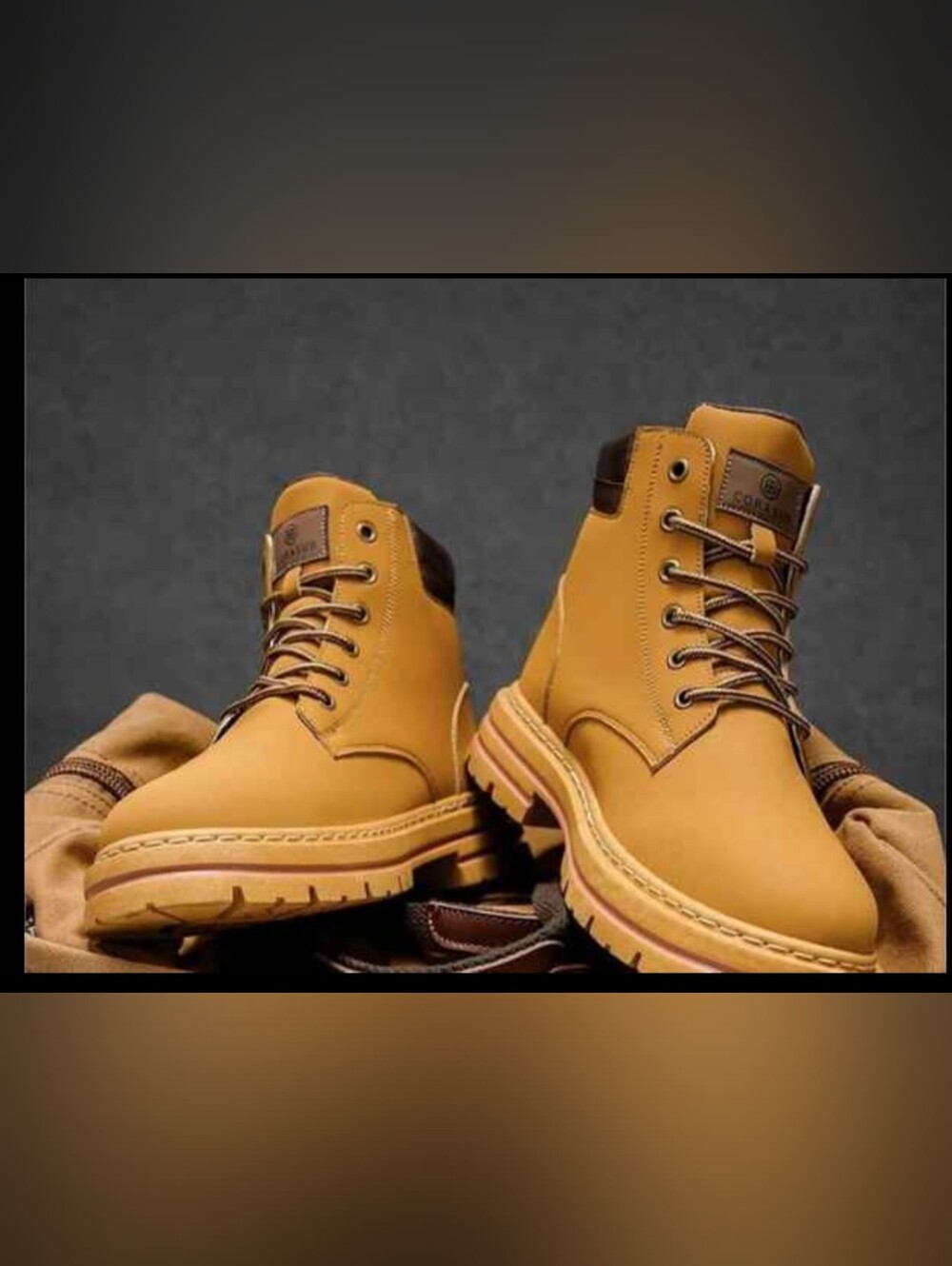 Men's Tan Work Boots - Classic Lace-Up Ankle Boot